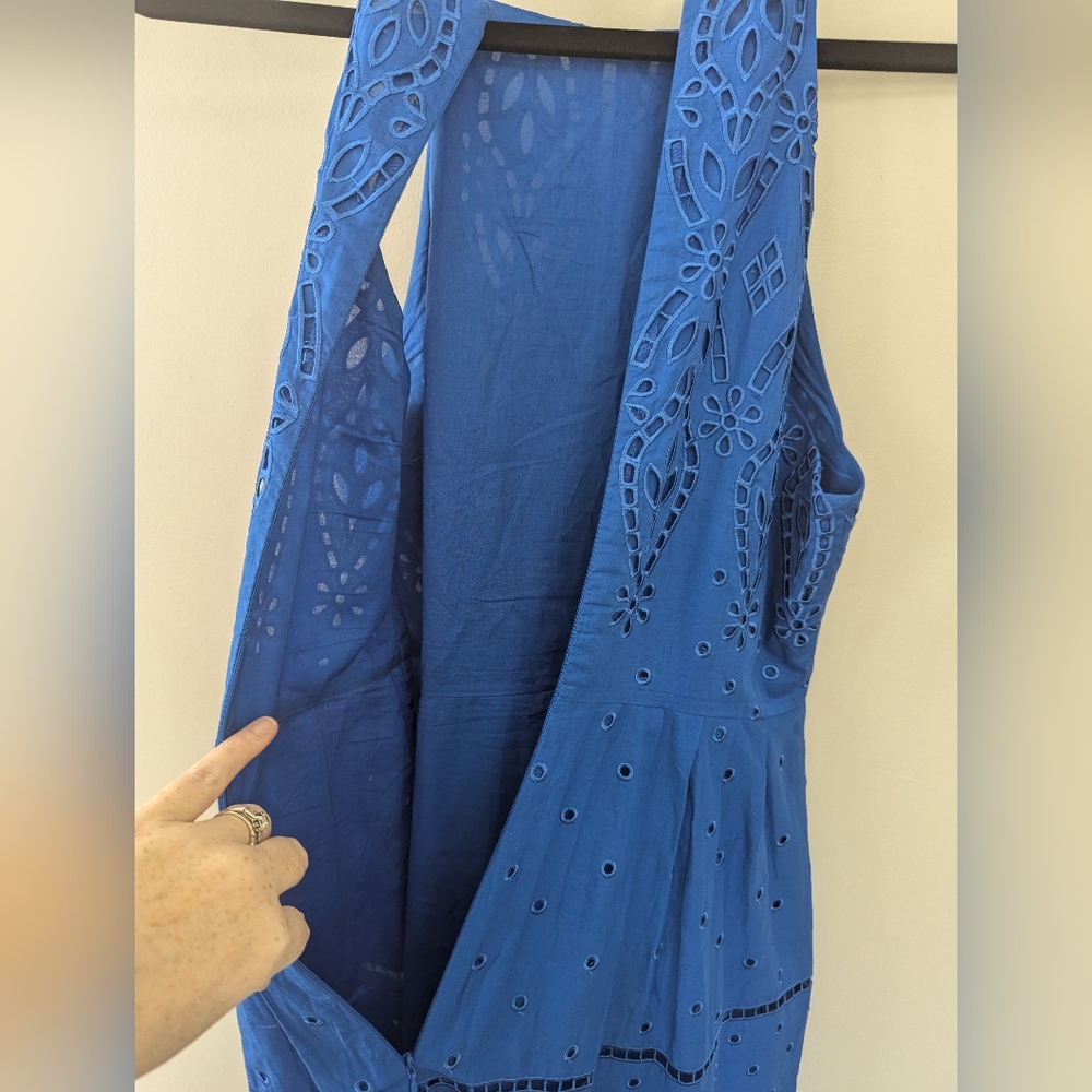 Parker Royal Blue Alana Sleeveless Eyelet Dress - Picture 10 of 15
